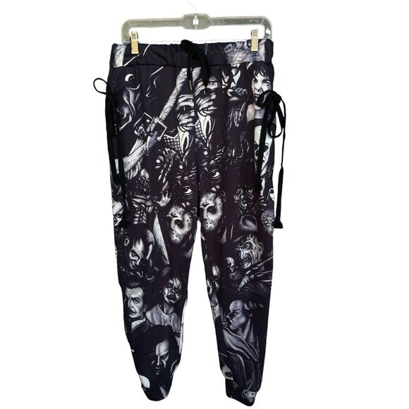 Halloween Horror Jogger Pants Womens Medium All Over Print Scary Movie - Picture 1 of 13